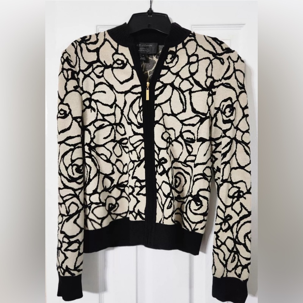 St. John for Nordstrom full zip sweater